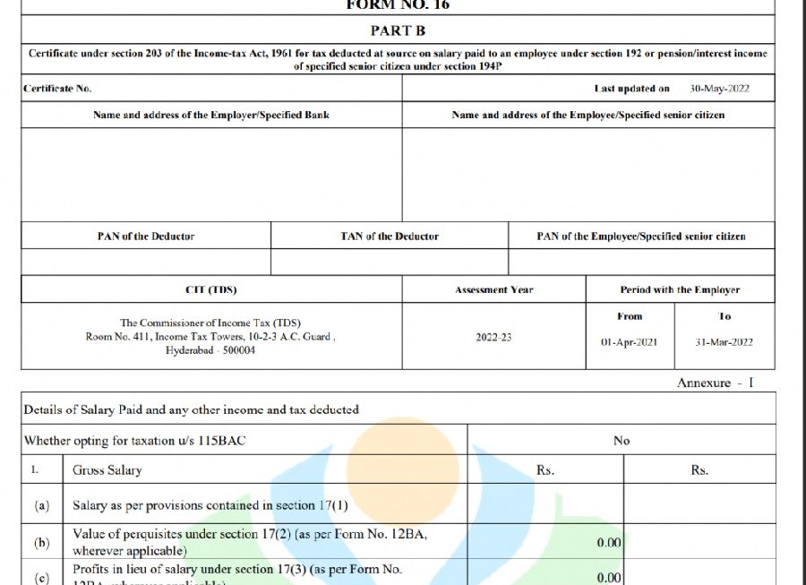 Download the Excel file for Automatic Income Tax Form 16 Part B, capable of simultaneously preparing Form 16 Part B for 50 employees for the Financial Year 2023-24, adhering to both the Old and New Tax Regimes.